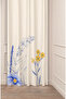 Bohemian Flowers Leaf Beige Cream Patterned Special Design Digital Printed (Single Wing) Modern Background Curtain