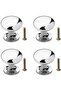 4 Pack Cabinet Door Knobs, 25mm Round Drawer Wardrobe Handles Cabinet Knobs Metal Pull Handle Chrome
