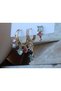 Colorful Baguette & Zircon Stone Set of 3 Steel Earrings - 2