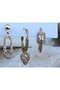 Set of 3 Steel Earring Models with Zircon & Baguette Stones