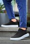 Artty Black Linen White High Sole Casual Men's Sports Shoes - Kbc - 6