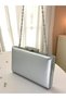 Silver Gray Lame Color Matte Skin Leather Women's Evening Dress Bag - 7