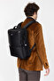 Styleable Professionalism: Genuine Leather & Fabric Laptop Backpack - 3