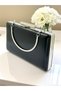 Black Color Matte Skin Leather Metal Handle Women Evening Dress Bag Wedding Engagement Graduation - 3