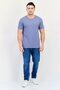 Men Crew Neck Short Sleeves Plain T-Shirt, Slate Blue - 3
