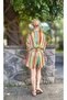 Colorful Striped Satin Anvelope Detail Shorts Jumpsuit - 3