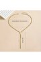 Women's V Patterned Long Tassel Minimalist Necklace Tm5353 - 3