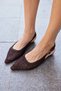 Carro Women's Brown Real Suet Zimba Detail Mini Heel Sandals - 4