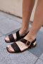 Poster Women's Brown Real Leather Suet Sandals - 6