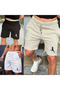 Men's Set of 3 Combed Cotton Fabric Football Player Printed Shorts Slimfit Mold