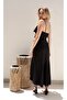 Valentina Strappy Frill Dress - Black - 3