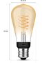 لمبة إضاءة ذكية LED عادية ST64 بخيط أبيض، عبوة واحدة [برغي Edison E27]، مع بلوتوث - 5
