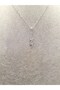 Silver Color Stone Lightning Model Steel Necklace - 2
