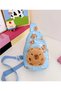 Animal Zippered Unisex Capybara Illustrated Girl Boy Child Shoulder Backpack Money Bag