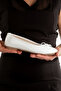 '' Emel'' White Patent Leather Round Toe Flat Bottom Mustache Bow Ballerina Ballet New Season - 2