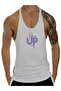 Fitness Gym Tank Top Sportsman Training Tank Top Slim Straps White(Never)