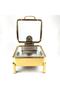 Rectangular Hydraulic Warming Dish, Stainless Steel Warming Dish with Clear Lid - 3
