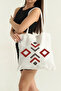 Punch Embroidered Canvas Fabric Beach and Casual Shoulder Bag – Colorful Design, Durable Woven, Summer
