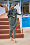 Khaki Full Covered Hijab Swimsuit with Hidden Zipper M2516 - 3