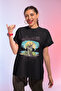Harborside Printed Circle Neck Cotton Oversize Fit Short Sleeve Women's Tshirt