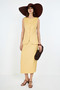Yellow Fit Pencil Midi Skirt