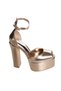 Sandale de damă cu toc bronz, piele, Beneda, 40 - 4