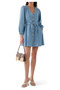 Denim Nolan Mini Dress, Long Sleeve, Belted, 100% Cotton Casual Chic - 4