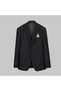 Interview Men's Woven Fabric Striped Extra Slim Fit Navy Blue Striped Suit - 2