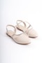 Hannah Elastic Orthopedic Comfortable Sole Stone Detailed Women's Ballerina Shoes Ckt - Cream - 4