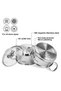 Cooking Pot 1.1L w/ Steamer Stainless Steel Stockpot with Glass Lid 14x7.0cm Dishwasher Safe - 4