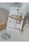 Paravana Hairpin Women's Hair Clip 3-Piece Makeup Hair Side Clip Set Star- Pearl Detail Hair Clip - 4