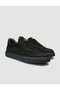 Nubuck Black Lace-Up Men's Sports Shoes - 2