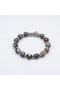 Snowflake Opisidian and Oltu Stone Fishing Line Rubberized Bracelet
