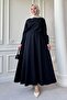 Cross-Flap Detail Dark Navy Double Dress - 2