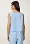Sleeveless Blouse Pants Set Sky Blue Lmc0058 - 7