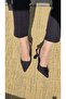 Melinta Side Elastic Pointed Toe Satin Fabric Heeled Shoes - 6