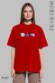Women's Crew Neck Sea Themed Printed Cotton Oversize Short Sleeve T-Shirt