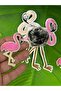 14X10-6X3 cm Iron-On Flamingo Crest Set