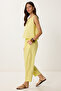 Sleeveless Blouse Pants Set Yellow Lmc0058 - 3