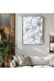 Amazing | White Mussels Shells Model | Framed Tempered Glass Table Single Vertical