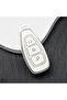 Ford Compatible Focus, Fiesta, Mondeo, Kuga, Puma, C Max, B Max, S Max, Transit Silver Edge Tpu Key Case Cover (White)