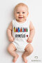 Sleeveless Baby Bodysuit with "Father's Precious" Written 100% Cotton Summer Snapback Bodysuit 03-24 Months