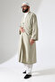 Men's Prayer Dress Buhara Collar Pocket Prayer Robe Beige- (Brt) - 7