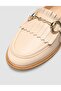 100% Genuine Leather Beige Women's Tassel Loafer - 7