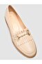 100% Genuine Leather Beige Women's Tassel Loafer - 6