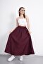 Long Elastic Waist Poplin Fabric Double Pocket Relaxed Cut Hijab Skirt Unlined (Length 90 cm)