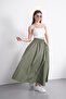 Long Elastic Waist Poplin Fabric Double Pocket Relaxed Cut Hijab Skirt Unlined (Length 90 cm) - 7