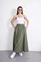 Long Elastic Waist Poplin Fabric Double Pocket Relaxed Cut Hijab Skirt Unlined (Length 90 cm) - 6