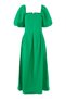 Linen Balloon Sleeve Midi Dress Effortless Chic and Natural Grace