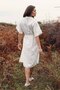 Natura Short Sleeve Shawl Collar Striped Women's Dressing Gown / Kimono Beige - 2